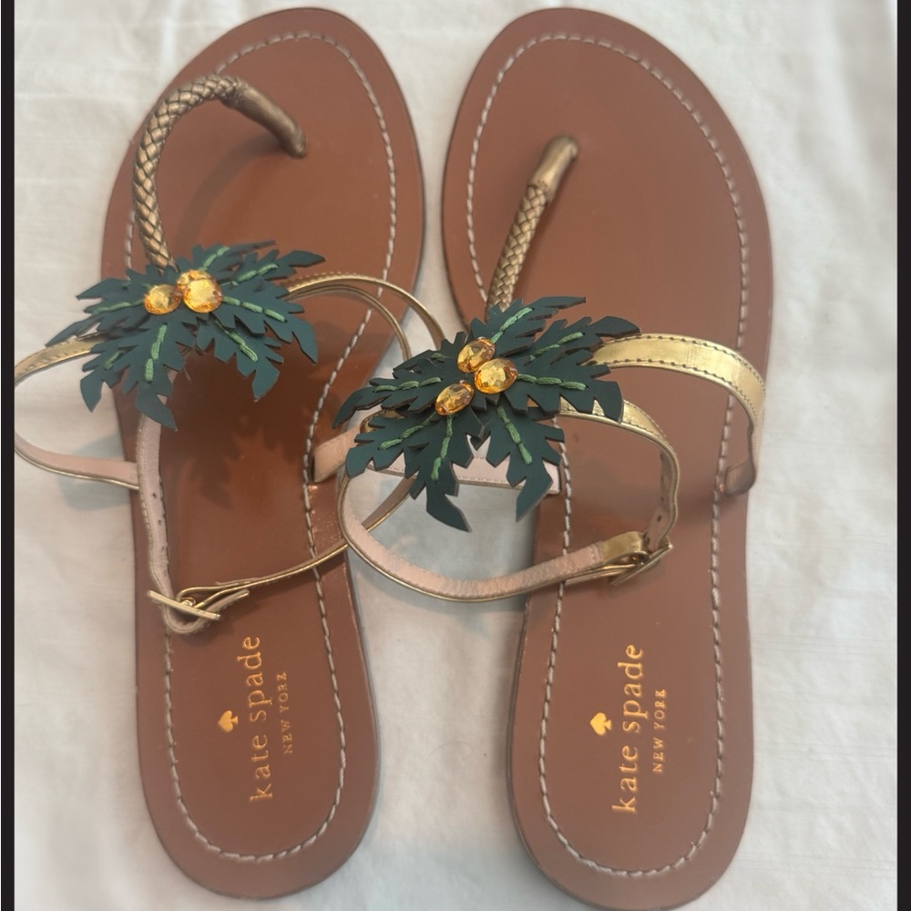 Kate Spade Gold and Green Women's Sandals